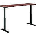 Interion By Global Industrial Interion Electric Height Adjustable Desk, 72inW x 30inD, Mahogany W/ Black Base 695781MH